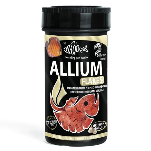 Haquoss | Allium Flakes | Teljes értékű lemezes, fokhagymás diszkosz haltáp - 250 ml
