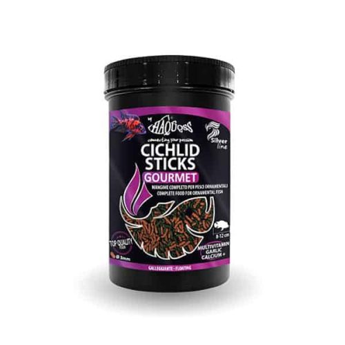 Haquoss | Cichlid Sticks Gourmet | Teljes értékű pellet sügerek számára - 1000 ml