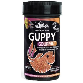   Haquoss | Guppy Gourmet | Teljes értékű mini lemezes Guppi haltáp - 250 ml