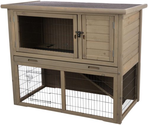 Trixie Small Animal Hutch with Enclosure | Kültéri ház (szürke-zöld) rágcsálók részére - 116x97x63 cm