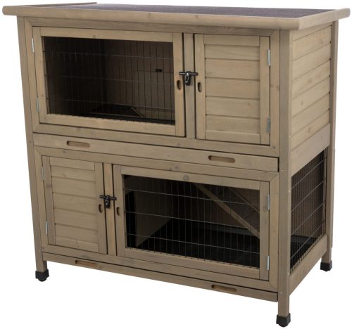 Trixie Small Animal Hutch with Insulation | Szigetelt, kültéri ház (szürke-zöld) tengerimalacok és nyulak részére - 116x111x65 cm