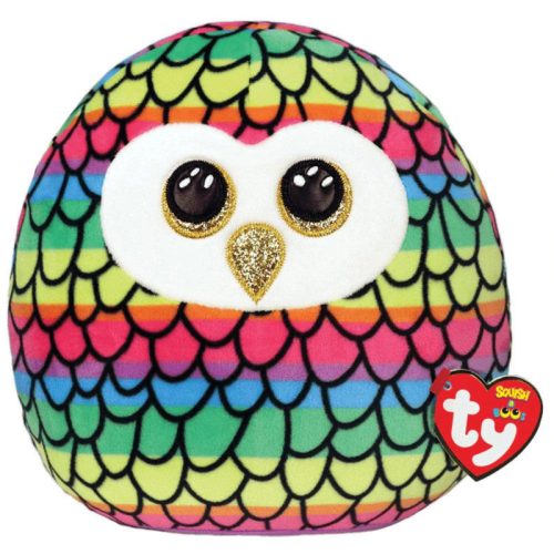TY Squish-a-Boos párna alakú plüss figura – OWEN, 30 cm (színes bagoly)