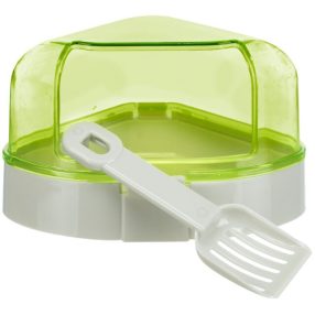   Trixie Corner Toilet | Műanyag sarok toalett egerek és törpehörcsögök számára – 14 × 8 × 11/11 cm