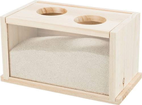 Trixie | Sand Bath with platform - homok fürdető hörcsögnek/futóegereknek, (fa) - 28x15x15cm