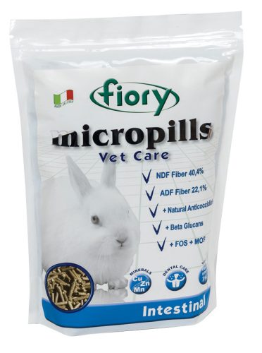 Fiory | Micropills INTESTINAL (rabbits) | Bélrendszer – Összetett diétás takarmány törpenyulak számára -  850 g