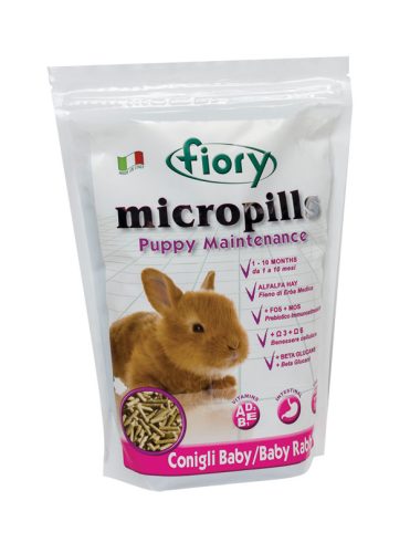 Fiory | Micropills Puppy Maintenance (rabbits) | Teljes értékű eledel, bébi törpenyulak számára - 850 g