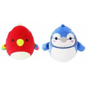   Kifordítható Squishmallows – Babs a kék szajkó & Paco a papagáj plüss -13 cm