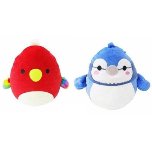 Kifordítható Squishmallows – Babs a kék szajkó & Paco a papagáj plüss -13 cm
