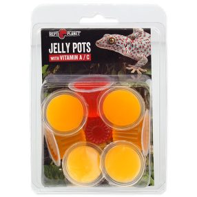   Repti Planet Jelly Pots | Gyümölcs ízű vitaminos zselé táp gekkók részére - 8 x 16 g