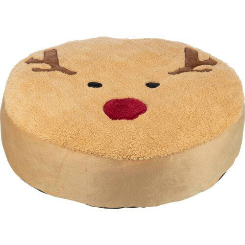Trixie Xmas Elk kerek karácsonyi hangulatú ágy – világos barna, Ø 60 cm