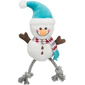   Trixie Xmas | Snowman on Rope plüss-játék – 41 cm, karácsonyi kollekció
