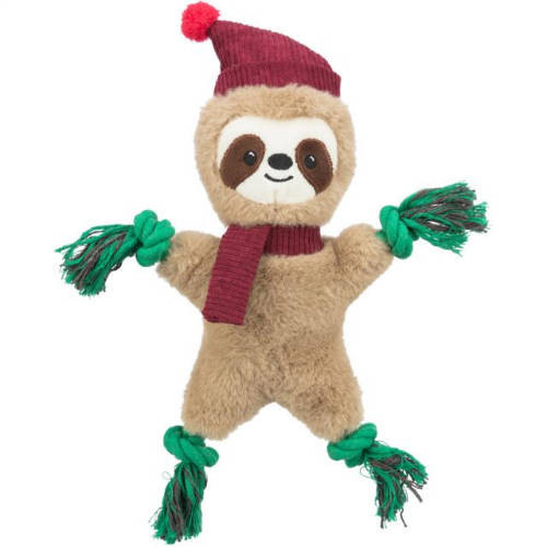 Trixie Xmas | Plüss lajhárral játék kötéllel és zörgő fóliával – 30 cm, karácsonyi kollekció