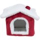 Trixie Xmas | Cuddly Cave plüss bújó – piros/fehér, 23×18×24 cm