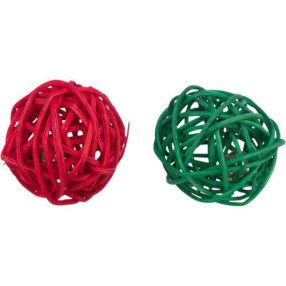   Trixie Xmas rattan labda csengővel – 2 db, Ø 4 cm