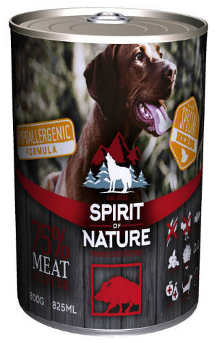 Spirit of Nature | Hypoallergenic | Felnőtt kutyáknak | Konzerv | Vaddisznó - 800 g