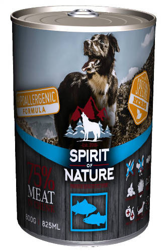 Spirit of Nature | Hypoallergenic | Felnőtt kutyáknak | Konzerv | Lazac és tonhal - 800 g