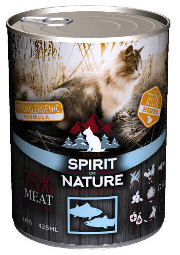 Spirit of Nature | Hypoallergenic | Felnőtt kutyáknak | Konzerv | Tonhal és lazac - 415 g