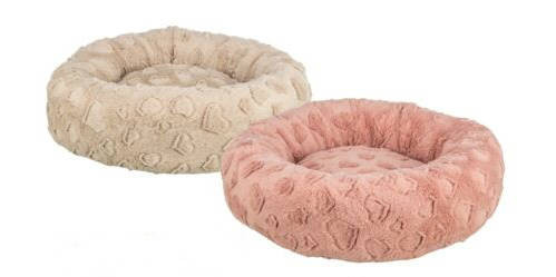 Trixie | Szívecskés kutya- és macskaágy – Hearts Bed, Ø 50 cm (pink-bézs)
