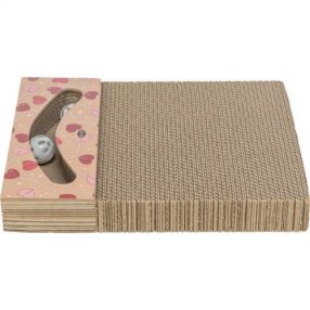   Trixie | Scratching Cardboard Valentine’s Day – háromszög kaparó karton labdákkal  és macskamentával – 38 × 5 × 30 cm