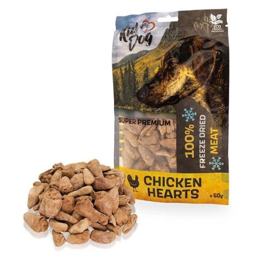 KIDDOG | Superprémium kutya jutalomfalat - 100% liofilizált csirkeszív - 50 g