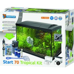   SUPERFISH | START 70 TROPICAL KIT BLACK | Trópusi teljes akváriumi szett, fekete - 63,5x35,6x48 cm