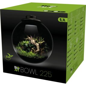   BioArt | BioArt Bowl 225 | Prémium üveggömb LED világítással és időzítővel – 27 cm, fekete