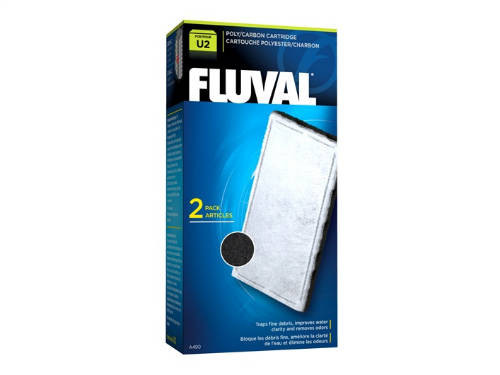 Fluval "U2" Poly/Carbon Cartridge | Szűrőbetét (Fluval U2 belső szűrőhöz) - 2 db