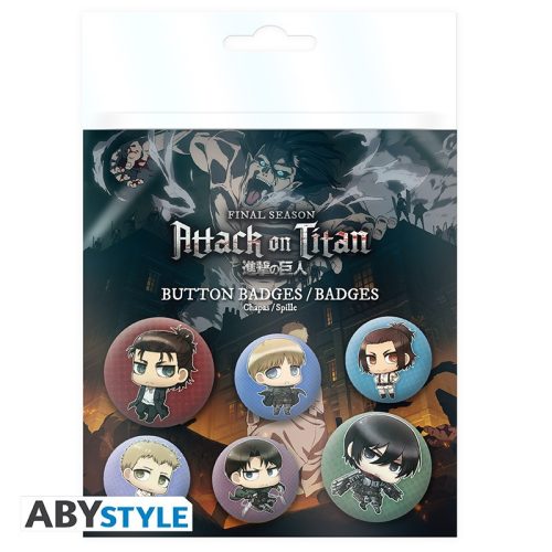 Aby Style |ATTACK ON TITAN Badge Pack Chibi characters kitűző
