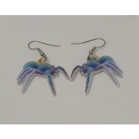 Fülbevaló | Akasztós, lila-kék tarantula minta - 1pár