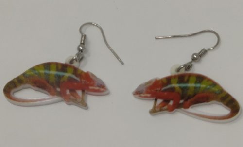 Fülbevaló Piros Kaméleon – Akasztós - 1pár