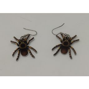   Fülbevaló | Akasztós, tarkamintás madárpók motívummal -1pár