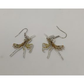 Orchidea sáska mintás akasztós fülbevaló - 1pár