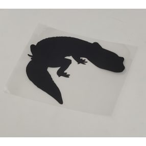 Leopárd gekkó sziluett matrica – fekete vinyl