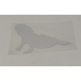 Agáma sziluett matrica – ezüst vinyl