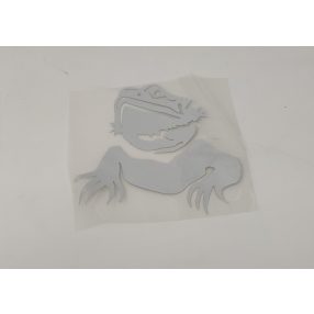 Szakállas agáma kontúros matrica – ezüst színben