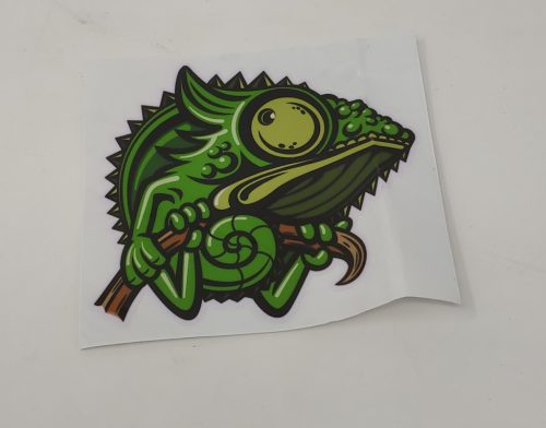 Rajzolt kaméleonos matrica – élénk zöld