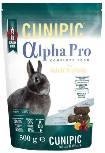 Cunipic | Alpha Pro | Teljesértekű, felnőtt nyúl eledel - 500 g