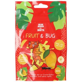   Blue River Diets Fruit & Bug | Prémium gyümölcsös és rovaros komplett eledel gekkók számára – 60 g