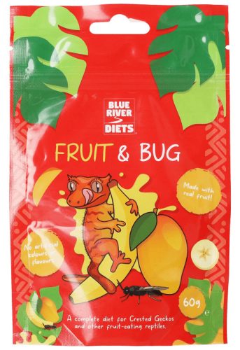 Blue River Diets Fruit & Bug | Prémium gyümölcsös és rovaros komplett eledel gekkók számára – 60 g