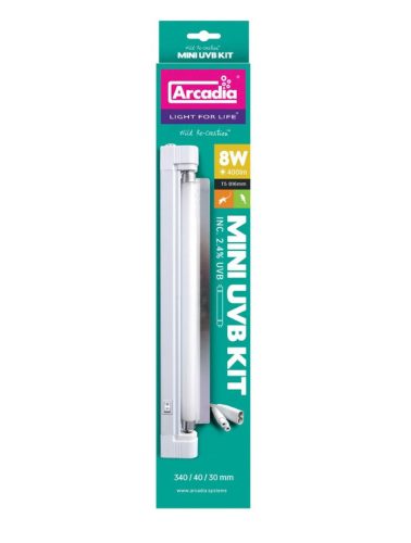 Arcadia | Mini UVB Kit 8W | UVB fénycső szett nappali hüllők számára – 8 W/31 cm