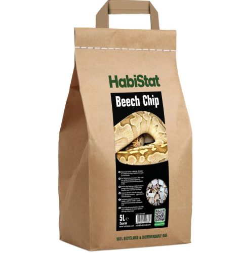 HabiStat | Beech Chip | Természetes bükkfaforgács hüllők és kisemlősök számára – 5 liter