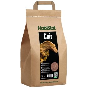   HabiStat | Coir Substrate | Természetes kókuszrost aljzat hüllők, kétéltűek és gerinctelenek számára - 5L
