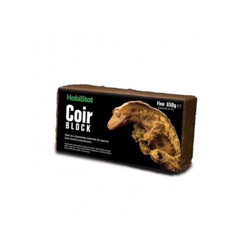 HabiStat | Coir Block | Tömörített kókuszrost talaj terráriumi hüllők és kétéltűek számára  - 650 g