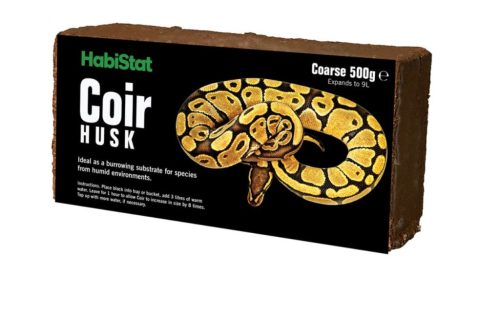 HabiStat | Coir Block | Durva szemű kókuszrost aljzat terráriumi hüllők és kétéltűek számára - 500 g