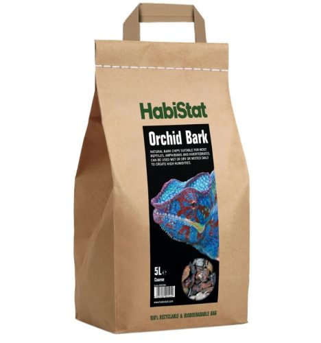 HabiStat | Orchid Barck Coarse | Természetes durva szemű kéreg terráriumi növények és hüllők számára - 5 L