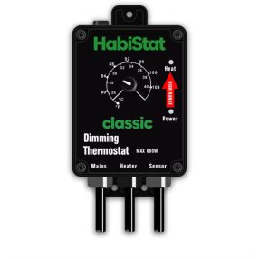   Habistat | High Range Dimming Thermostat Black | Analóg hőszabályzó hüllő terráriumokhoz - 600W