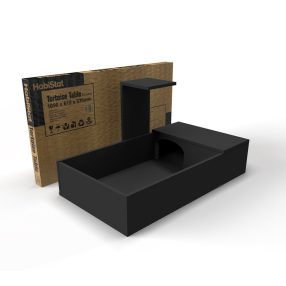   HabiStat | Torotise Table Black | Strapabíró dekoratív asztal teknősök és kisállatok számára - 109x61 cm