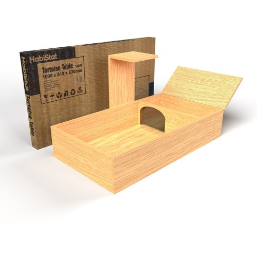 HabiStat | Torotise Table Oak | Strapabíró dekoratív asztal teknősök és kisállatok számára - 109x61 cm