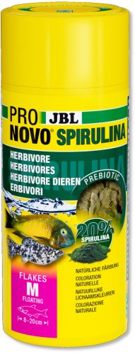 JBL | ProNovo | Spirulina | Flakes M | Pehelytáp | Növény és algaevő halak számára - 16 g/100 ml