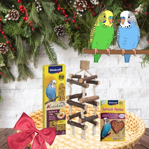 Karácsonyi Ajándékcsomag Hullámos papagájoknak I Parakeet Party Pack - Papagáj parti csomag